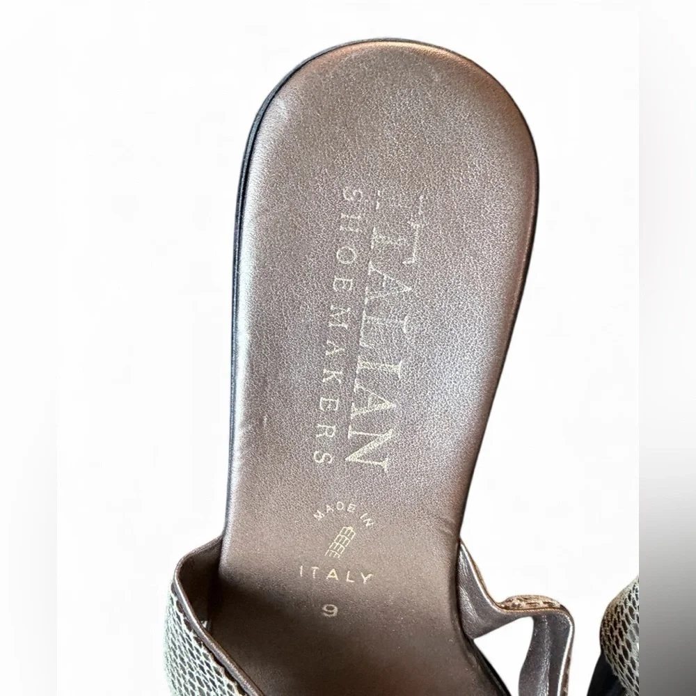 Italian Shoemakers Snakeskin Gold Wedge Sandal Size 9